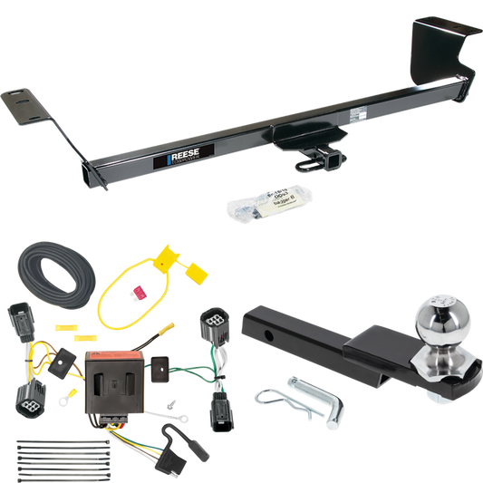 Fits 2011-2020 Dodge Grand Caravan Trailer Hitch Tow PKG w/ 4-Flat Wiring Harness + Interlock Starter Kit w/ 2" Ball 1-1/4" Drop 3/4" Rise By Reese Towpower