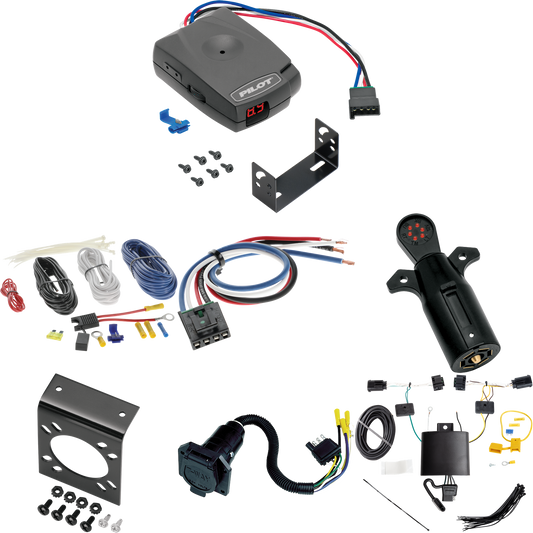 Fits 2018-2023 Alfa Romeo Stelvio 7-Way RV Wiring + Pro Series Pilot Brake Control + Generic BC Wiring Adapter + 7-Way Tester By Tekonsha