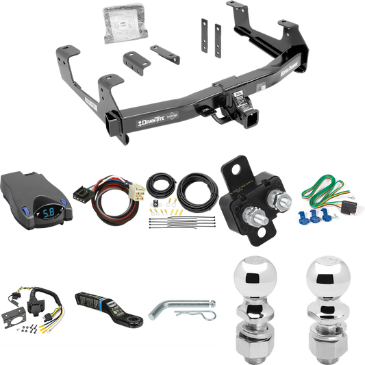 Fits 2015-2019 GMC Sierra 2500 HD Trailer Hitch Tow PKG w/ Tekonsha Prodigy P2 Brake Control + Plug & Play BC Adapter + 7-Way RV Wiring + 2" & 2-5/16" Ball & Drop Mount By Draw-Tite