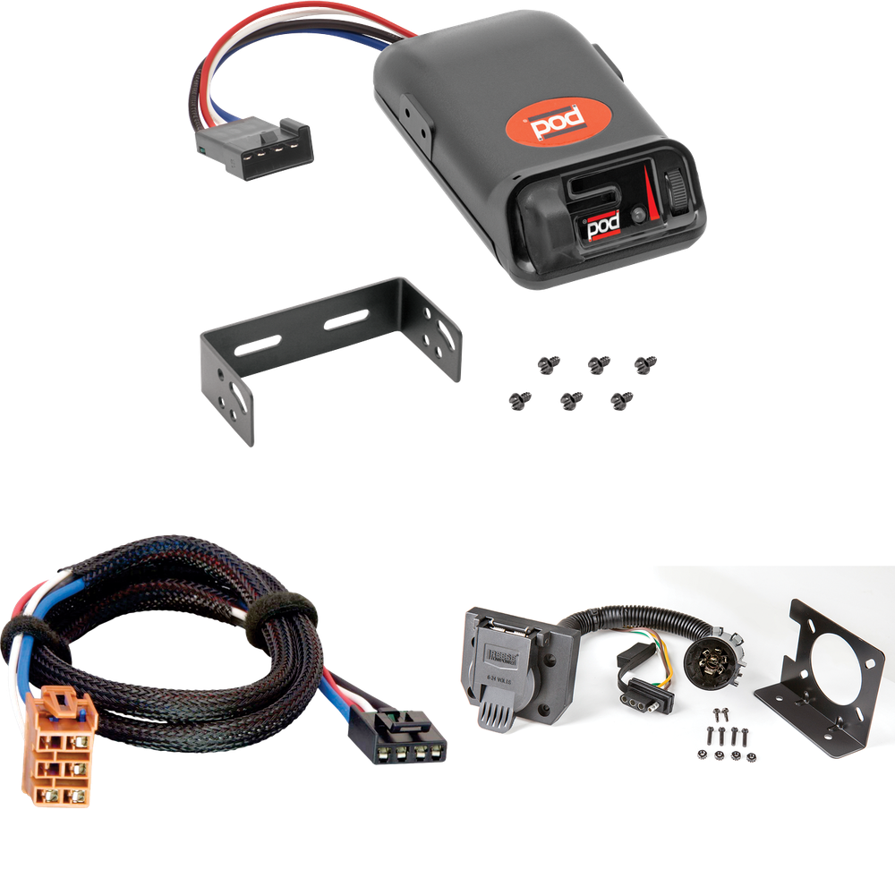 Fits 2003-2007 Chevrolet Silverado 3500 7-Way RV Wiring + Pro Series POD Brake Control + Plug & Play BC Adapter By Reese Towpower