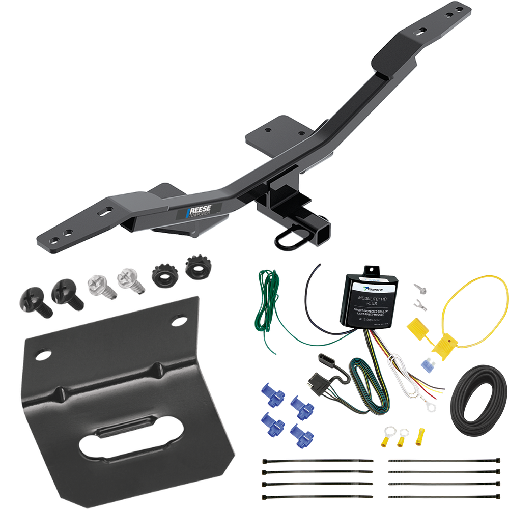 Fits 2009-2023 Audi A4 Trailer Hitch Tow PKG w/ 4-Flat Wiring Harness + Bracket (For Sedan Models) By Reese Towpower