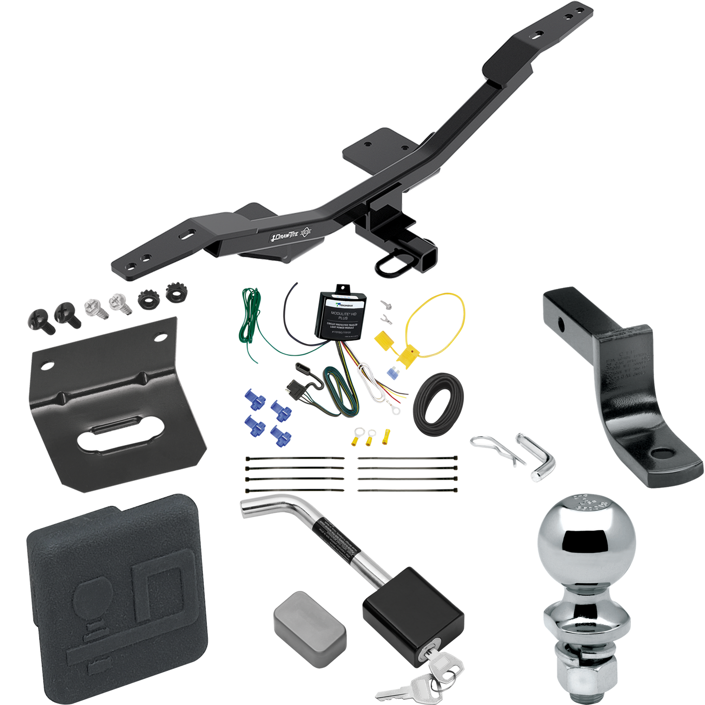 Se adapta al paquete de remolque con enganche de remolque Audi A4 2009-2023 con arnés de cableado de 4 planos + barra de tracción + bola de 2" + soporte de cableado + cubierta de enganche + bloqueo de enganche (para modelos sedán) de Draw-Tite