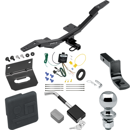 Se adapta al paquete de remolque con enganche de remolque Audi A4 2009-2023 con arnés de cableado de 4 planos + barra de tracción + bola de 2" + soporte de cableado + cubierta de enganche + bloqueo de enganche (para modelos sedán) de Draw-Tite