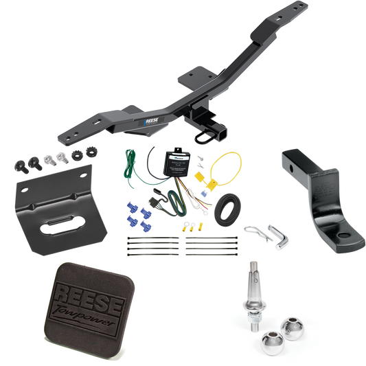 Fits 2009-2023 Audi A4 Trailer Hitch Tow PKG w/ 4-Flat Wiring Harness + Draw-Bar + Interchangeable 1-7/8" & 2" Balls + Wiring Bracket + Hitch Cover (For Sedan Models) By Reese Towpower