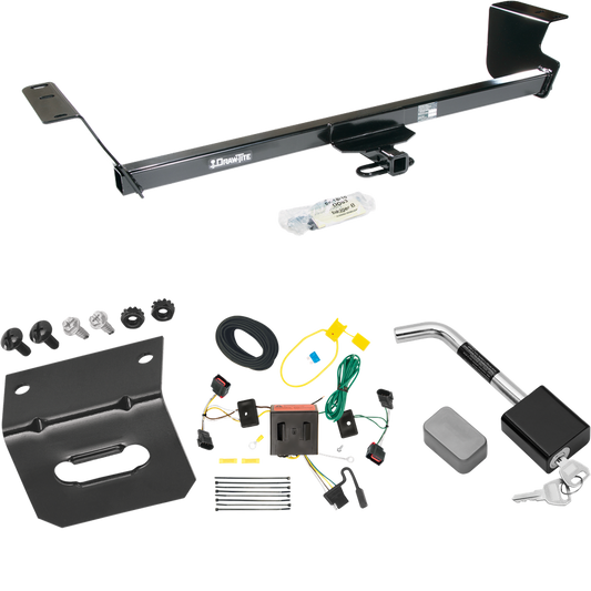 Se adapta al paquete de enganche de remolque Dodge Grand Caravan 2008-2010 con arnés de cableado plano de 4 + soporte de cableado + bloqueo de enganche de Draw-Tite