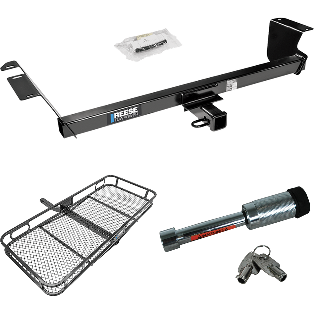 Fits 2008-2016 Chrysler Town & Country Trailer Hitch Tow PKG w/ 60" x 24" Cargo Carrier + Hitch Lock By Reese Towpower