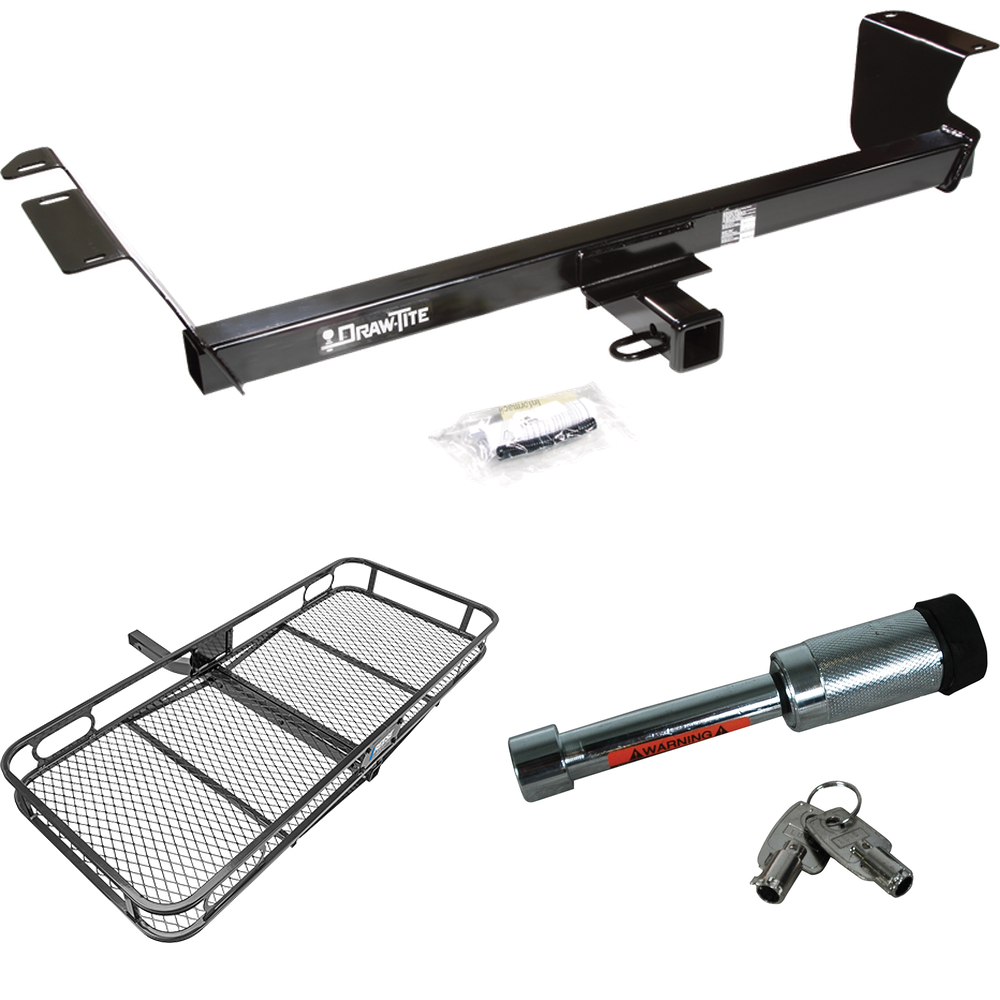 Fits 2008-2016 Chrysler Town & Country Trailer Hitch Tow PKG w/ 60" x 24" Cargo Carrier + Hitch Lock By Draw-Tite