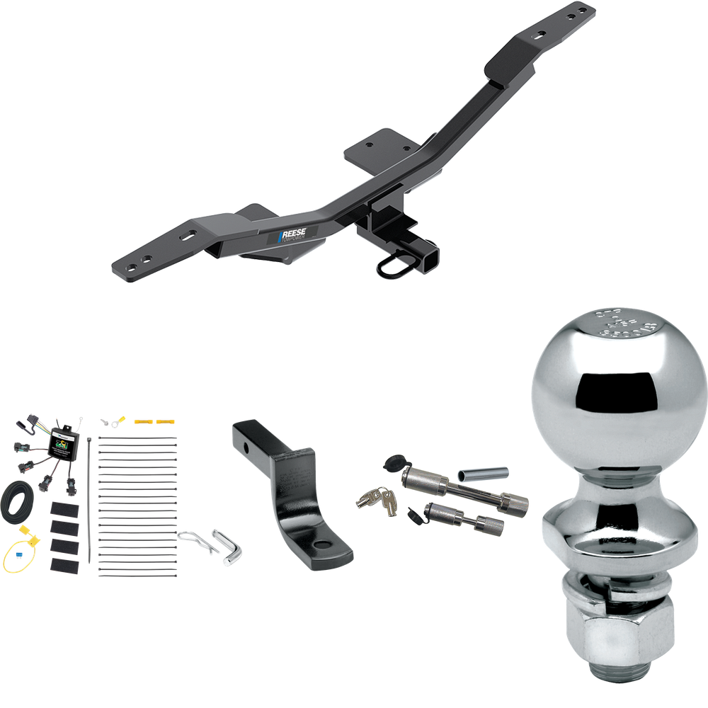 Se adapta al paquete de remolque con enganche de remolque Audi A4 2009-2023 con arnés de cableado de 4 contactos planos "sin empalme" + barra de tracción + bola de 2" + enganche doble y cerraduras de acoplador (para modelos sedán) de Reese Towpower