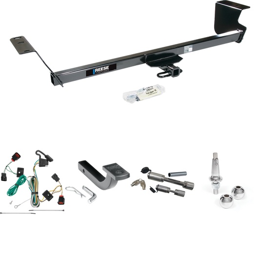 Se adapta al paquete de enganche de remolque Volkswagen Routan 2009-2012 con arnés de cableado de 4 planos + barra de tracción + bolas intercambiables de 1-7/8" y 2" + enganche doble y cerraduras de acoplador de Reese Towpower