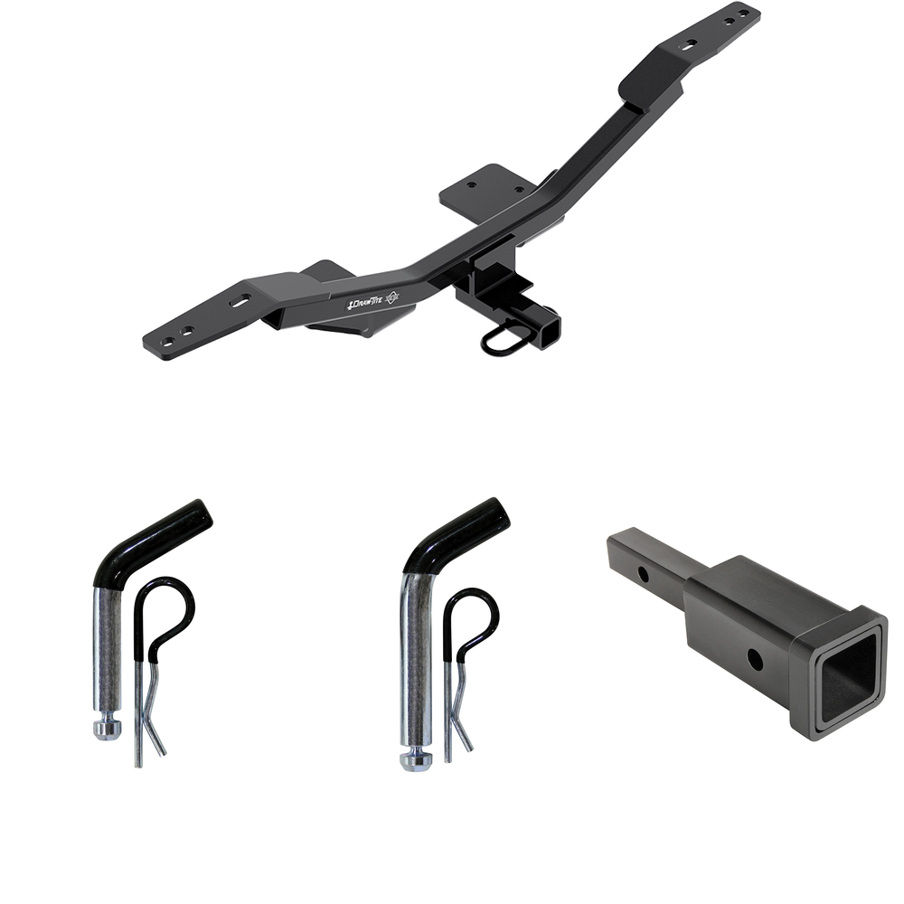 Fits 2009-2023 Audi A4 Trailer Hitch Tow PKG w/ Hitch Adapter 1-1/4" to 2" Receiver + 1/2" Pin & Clip + 5/8" Pin & Clip (For Sedan Models) By Draw-Tite