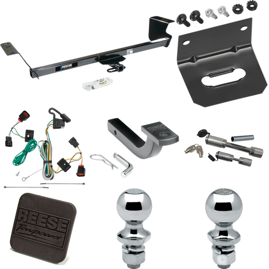 Fits 2009-2012 Volkswagen Routan Trailer Hitch Tow PKG w/ 4-Flat Wiring Harness + Draw-Bar + 1-7/8" + 2" Ball + Wiring Bracket + Hitch Cover + Dual Hitch & Coupler Locks By Reese Towpower