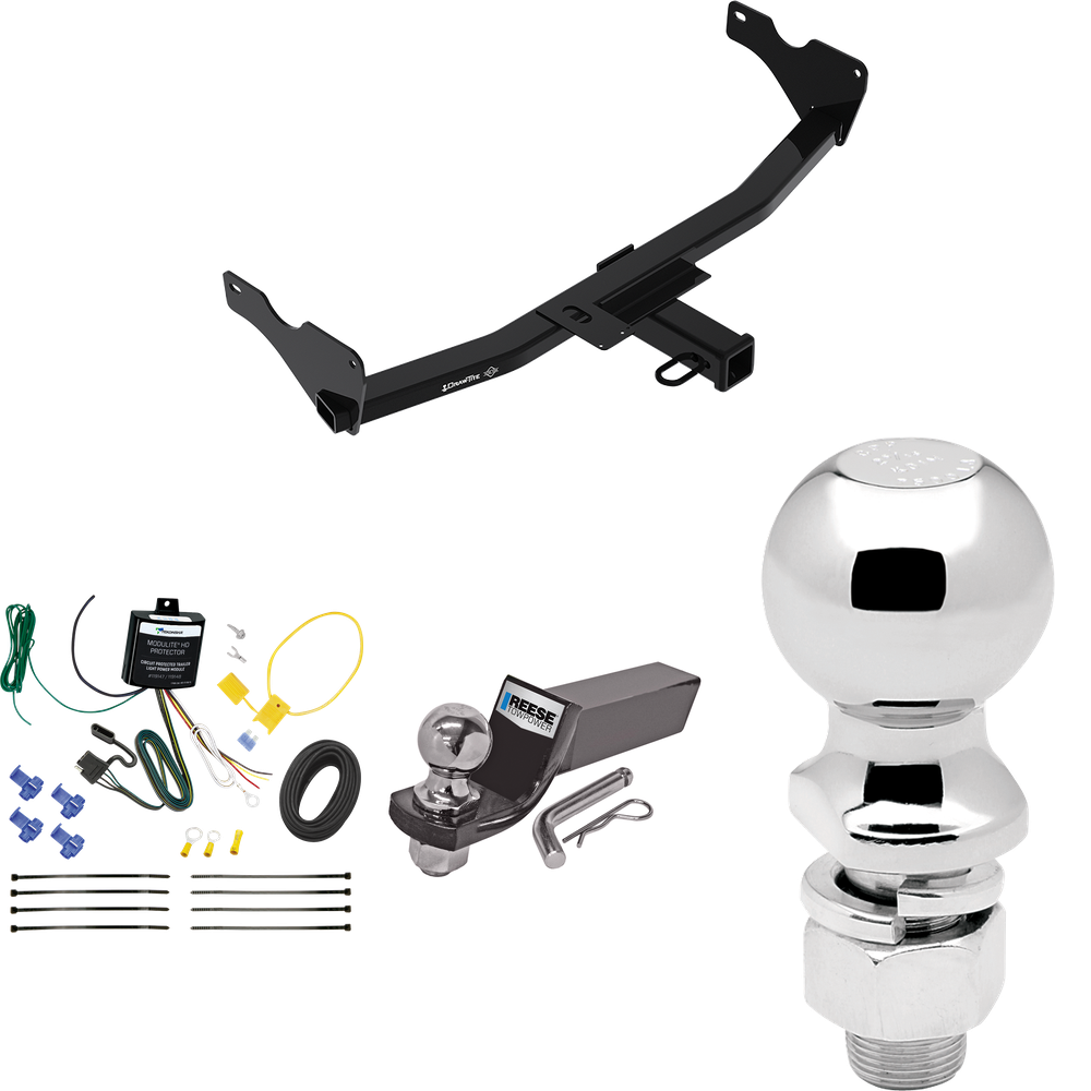 Fits 2019-2022 Audi Q3 Trailer Hitch Tow PKG w/ 4-Flat Wiring + Starter Kit Ball Mount w/ 2" Drop & 2" Ball + 2-5/16" Ball (Excludes: w/Hands-Free Liftgate Sensor Models) By Draw-Tite