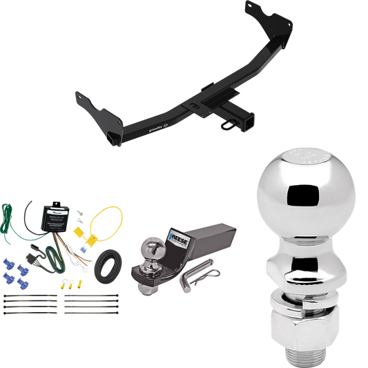 Fits 2019-2022 Audi Q3 Trailer Hitch Tow PKG w/ 4-Flat Wiring + Starter Kit Ball Mount w/ 2" Drop & 2" Ball + 2-5/16" Ball (Excludes: w/Hands-Free Liftgate Sensor Models) By Draw-Tite