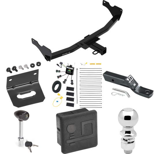 Fits 2019-2022 Audi Q3 Trailer Hitch Tow PKG w/ 4-Flat Zero Contact "No Splice" Wiring + Ball Mount w/ 2" Drop + 2-5/16" Ball + Wiring Bracket + Hitch Lock + Hitch Cover (Excludes: w/Hands-Free Liftgate Sensor Models) By Draw-Tite