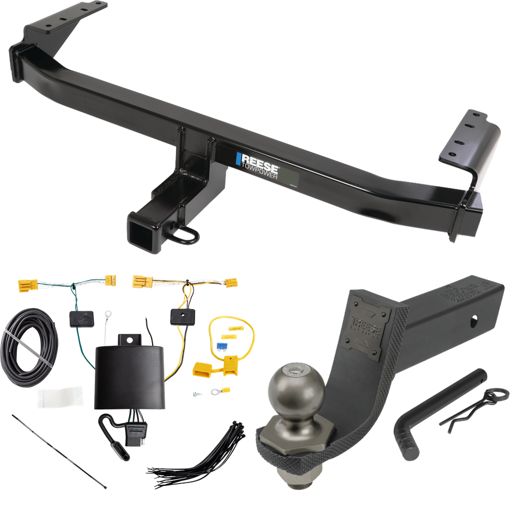 Fits 2021-2022 Mercedes-Benz GLB35 AMG Trailer Hitch Tow PKG w/ 4-Flat Wiring + Interlock Tactical Starter Kit w/ 3-1/4" Drop & 2" Ball By Reese Towpower