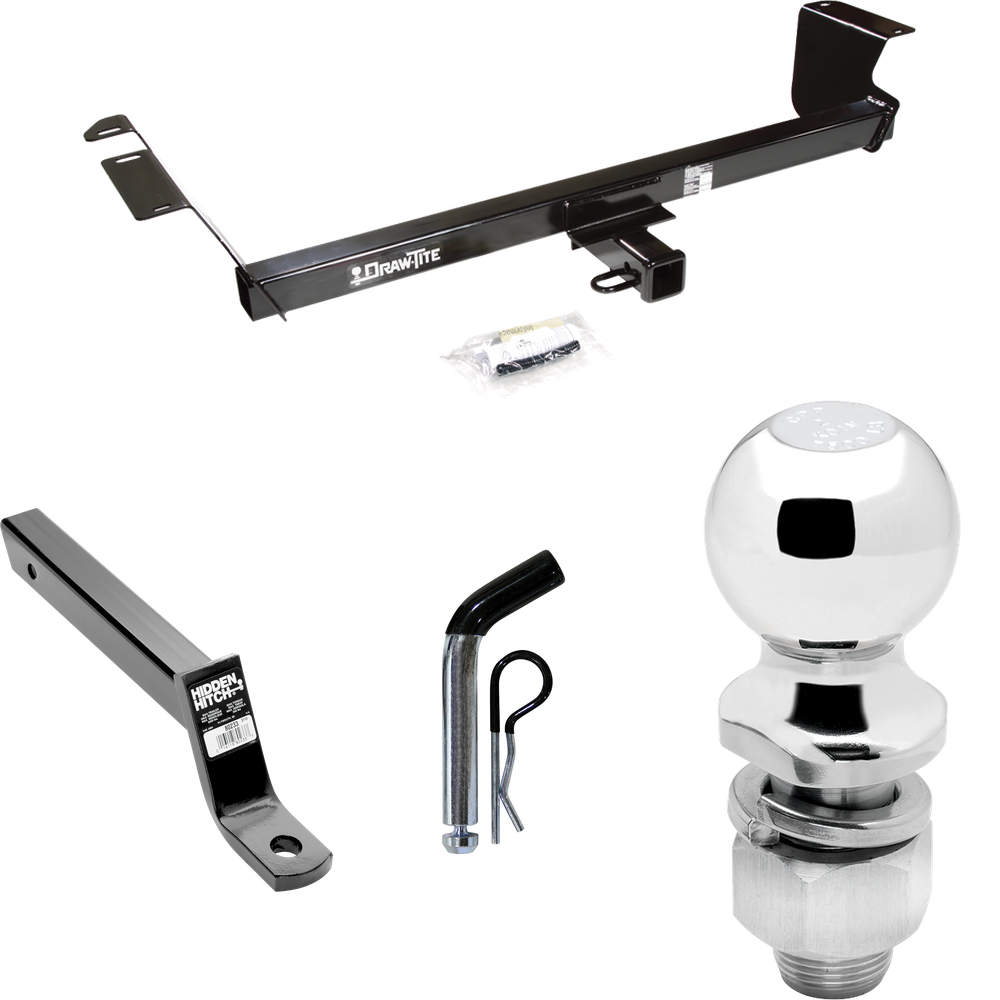 Fits 2009-2012 Volkswagen Routan Trailer Hitch Tow PKG w/ Extended 16" Long Ball Mount w/ 4" Drop + Pin/Clip + 2" Ball By Draw-Tite