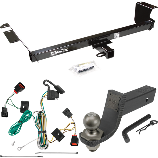 Fits 2009-2012 Volkswagen Routan Trailer Hitch Tow PKG w/ 4-Flat Wiring + Interlock Tactical Starter Kit w/ 3-1/4" Drop & 2" Ball By Draw-Tite