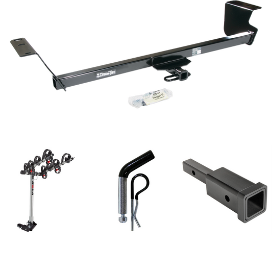 Fits 2009-2012 Volkswagen Routan Trailer Hitch Tow PKG w/ Hitch Adapter 1-1/4" to 2" Receiver + 1/2" Pin & Clip + 4 Bike Carrier Rack By Draw-Tite