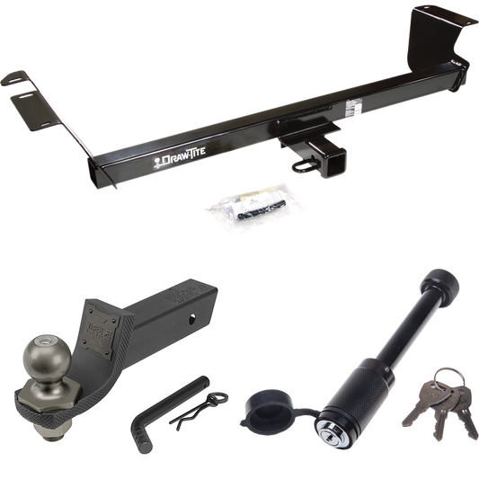 Fits 2009-2012 Volkswagen Routan Trailer Hitch Tow PKG + Interlock Tactical Starter Kit w/ 2" Drop & 2" Ball + Tactical Dogbone Lock By Draw-Tite