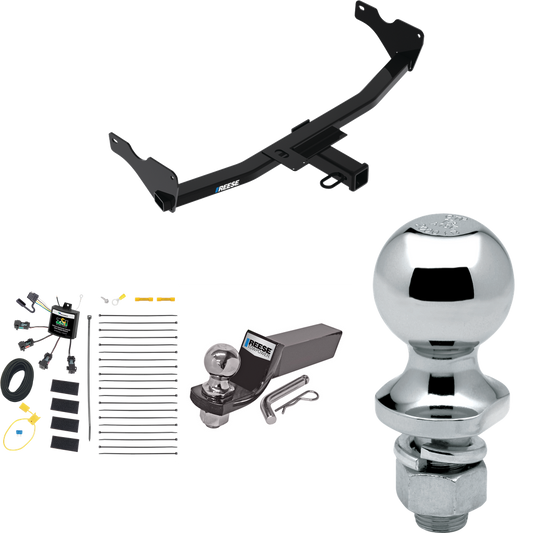 Fits 2019-2022 Audi Q3 Trailer Hitch Tow PKG w/ 4-Flat Zero Contact "No Splice" Wiring + Starter Kit Ball Mount w/ 2" Drop & 2" Ball + 1-7/8" Ball (Excludes: w/Hands-Free Liftgate Sensor Models) By Reese Towpower