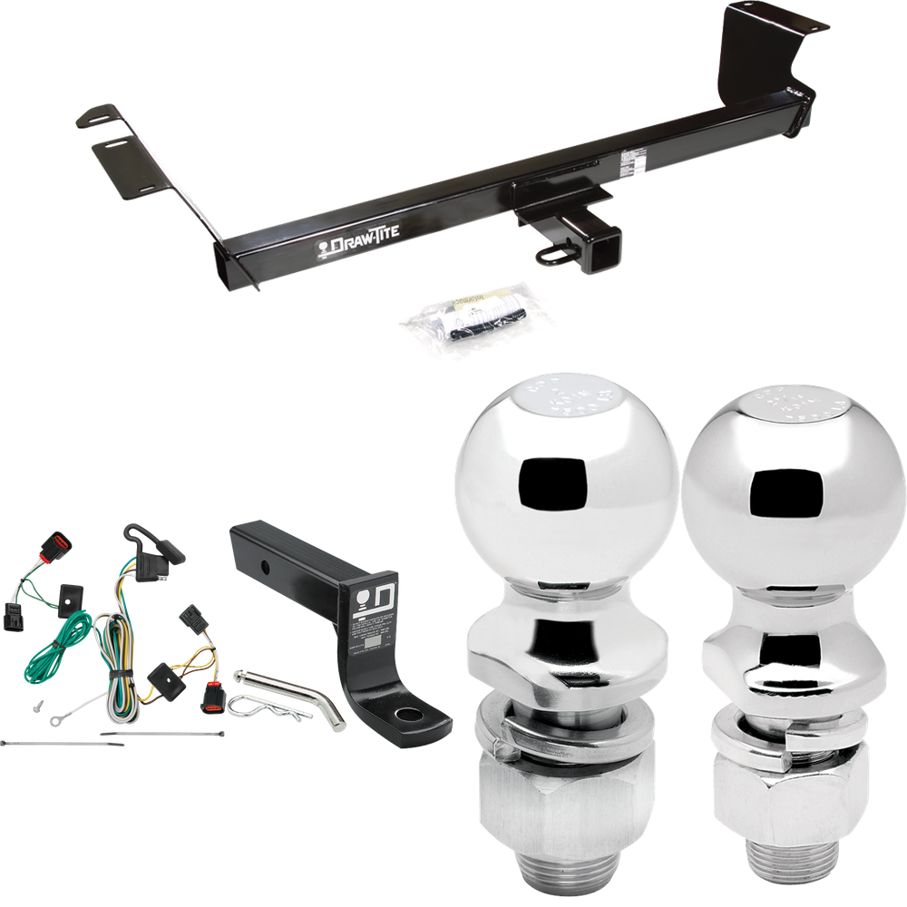 Fits 2009-2012 Volkswagen Routan Trailer Hitch Tow PKG w/ 4-Flat Wiring + Ball Mount w/ 4" Drop + 2" Ball + 2-5/16" Ball By Draw-Tite