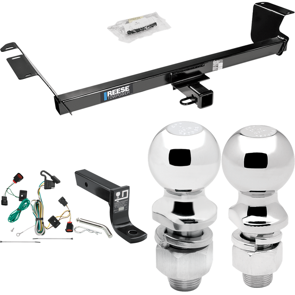 Fits 2009-2012 Volkswagen Routan Trailer Hitch Tow PKG w/ 4-Flat Wiring + Ball Mount w/ 4" Drop + 2" Ball + 2-5/16" Ball By Reese Towpower