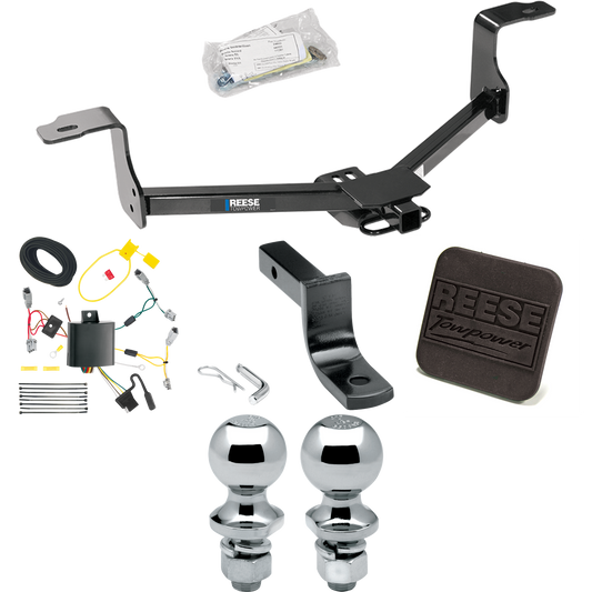 Fits 2013-2015 Honda Accord Trailer Hitch Tow PKG w/ 4-Flat Wiring Harness + Draw-Bar + 1-7/8" + 2" Ball + Hitch Cover (For Coupe, Except w/LED Taillights Models) By Reese Towpower