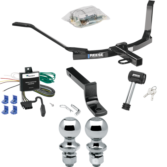 Fits 2003-2007 Honda Accord Trailer Hitch Tow PKG w/ 4-Flat Wiring Harness + Draw-Bar + 1-7/8" + 2" Ball + Hitch Lock (For Coupe Models) By Reese Towpower