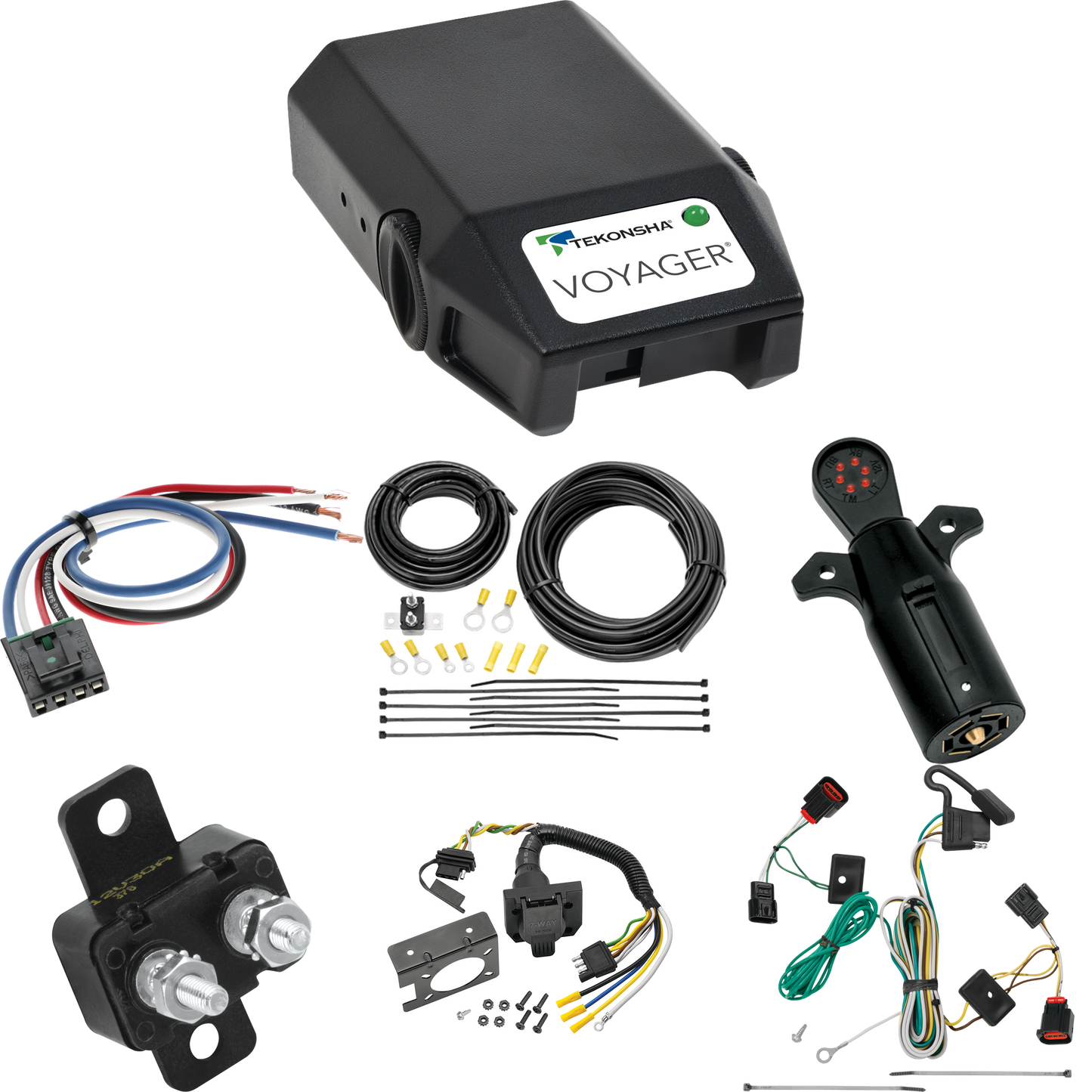 Fits 2009-2012 Volkswagen Routan 7-Way RV Wiring + Tekonsha Voyager Brake Control + Generic BC Wiring Adapter + 7-Way Tester By Tekonsha