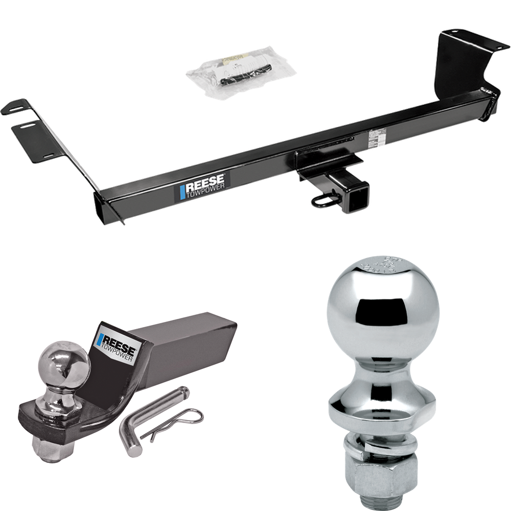 Se adapta al paquete de enganche de remolque Volkswagen Routan 2009-2012 con kit de inicio de soporte de bola con caída de 2" y bola de 2" + bola de 1-7/8" de Reese Towpower