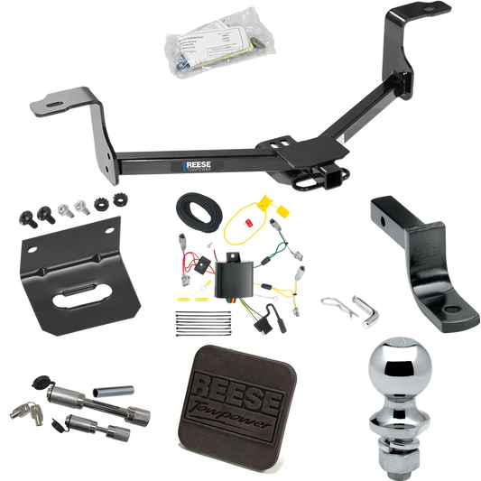 Fits 2013-2015 Honda Accord Trailer Hitch Tow PKG w/ 4-Flat Wiring Harness + Draw-Bar + 1-7/8" Ball + Wiring Bracket + Hitch Cover + Dual Hitch & Coupler Locks (For Coupe, Except w/LED Taillights Models) By Reese Towpower