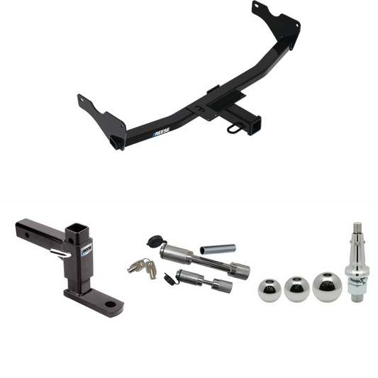 Fits 2019-2022 Audi Q3 Trailer Hitch Tow PKG w/ Adjustable Drop Rise Ball Mount + Dual Hitch & Copler Locks + Inerchangeable 1-7/8" & 2" & 2-5/16" Balls (Excludes: w/Hands-Free Liftgate Sensor Models) By Reese Towpower