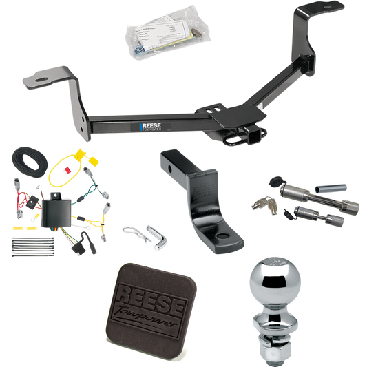 Se adapta al paquete de enganche de remolque Honda Accord 2016-2017 con arnés de cableado plano de 4 + barra de tracción + bola de 2" + cubierta de enganche + enganche doble y cerraduras de acoplador (para modelos Coupé) de Reese Towpower