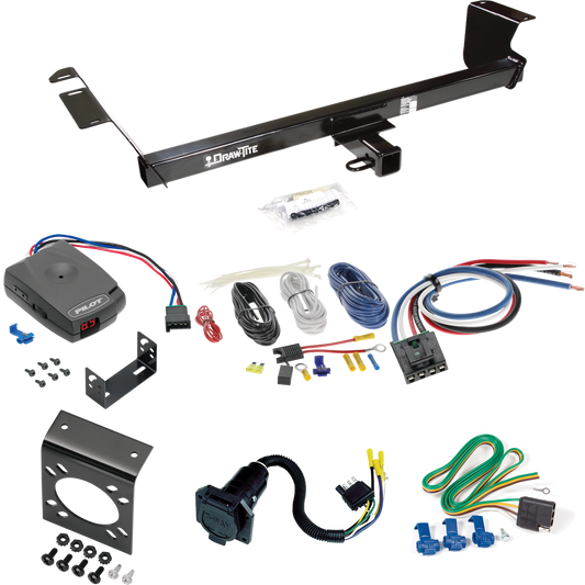 Fits 2013-2014 Volkswagen Routan Trailer Hitch Tow PKG w/ Pro Series Pilot Brake Control + Generic BC Wiring Adapter + 7-Way RV Wiring (For (Canada Only) Models) By Draw-Tite