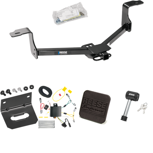 Fits 2016-2017 Honda Accord Trailer Hitch Tow PKG w/ 4-Flat Wiring Harness + Hitch Cover + Hitch Lock (For Coupe Models) By Reese Towpower