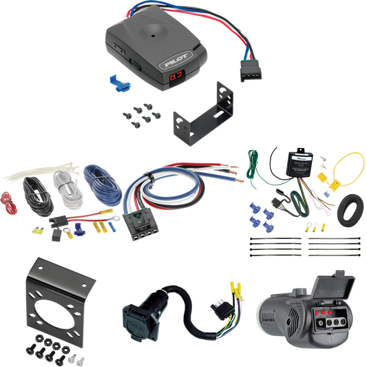 Se adapta a Mercedes-Benz Sprinter 2500 2022-2022 cableado RV de 7 vías + control de freno piloto serie Pro + adaptador de cableado BC genérico + probador 2 en 1 y adaptador de 7 vías a 4 vías de Tekonsha