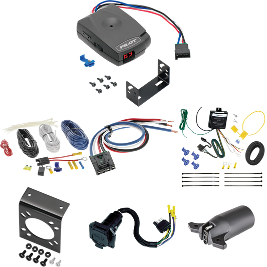 Se adapta a cableado RV de 7 vías Sterling Truck Bullet 55 2008-2009 + control de freno piloto serie Pro + adaptador de cableado BC genérico + adaptador de 7 vías a 4 vías de Tekonsha