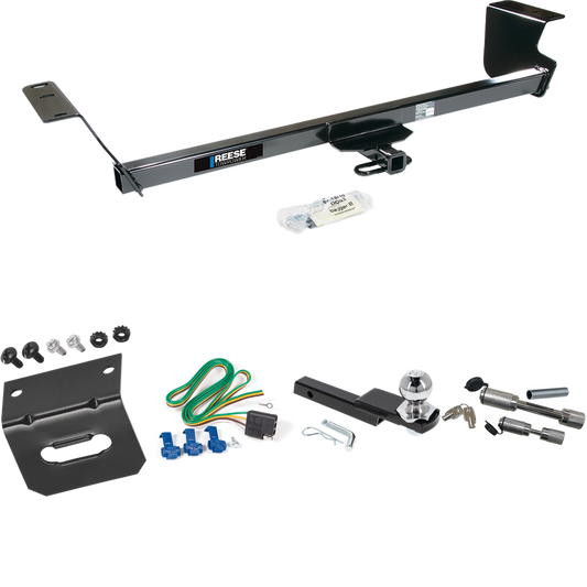 Fits 2013-2014 Volkswagen Routan Trailer Hitch Tow PKG w/ 4-Flat Wiring Harness + Interlock Starter Kit w/ 2" Ball 1-1/4" Drop 3/4" Rise + Wiring Bracket + Dual Hitch & Coupler Locks (For (Canada Only) Models) By Reese Towpower