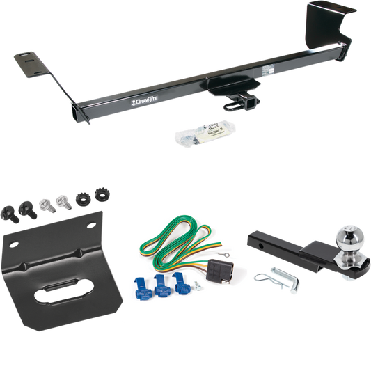 Fits 2013-2014 Volkswagen Routan Trailer Hitch Tow PKG w/ 4-Flat Wiring Harness + Interlock Starter Kit w/ 2" Ball 1-1/4" Drop 3/4" Rise + Wiring Bracket (For (Canada Only) Models) By Draw-Tite