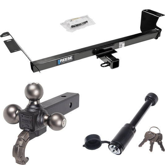 Fits 2009-2012 Volkswagen Routan Trailer Hitch Tow PKG + Triple Ball Tactical Ball Mount 1-7/8" & 2" & 2-5/16" Balls w/ Tow Hook + Tactical Dogbone Lock By Reese Towpower