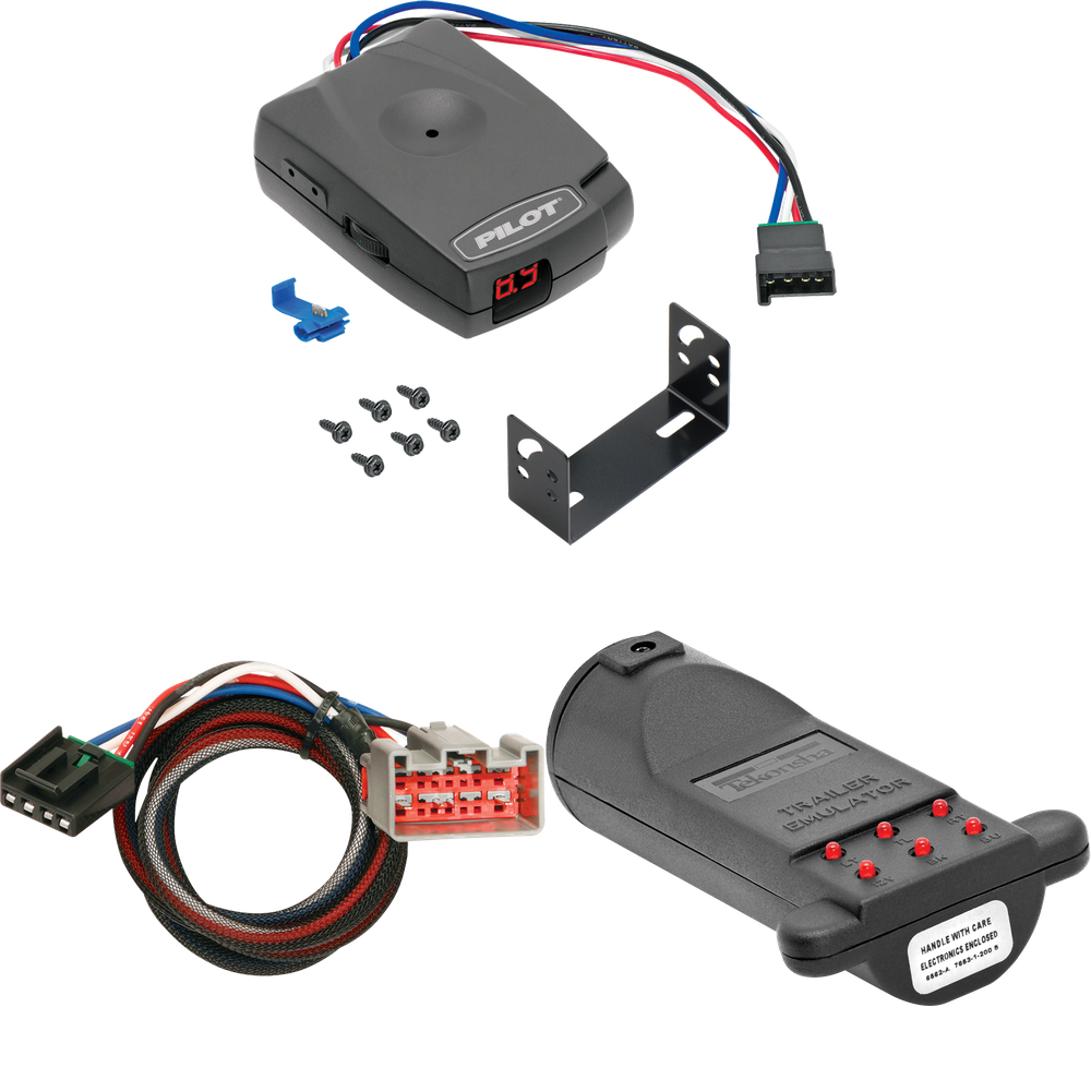 Compatible con control de freno piloto Ford Bronco Pro Series 2021-2023 + adaptador BC Plug &amp; Play + emulador de remolque de probador de control de freno (excluye: modelos con luces traseras LED) de Pro Series