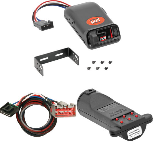 Compatible con control de freno POD Ford Bronco Pro Series 2021-2023 + adaptador BC Plug &amp; Play + emulador de remolque de probador de control de freno (para luces traseras LED, excepto modelos con enganche OEM) de Pro Series