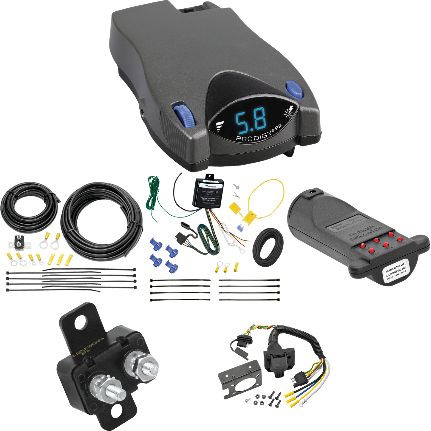 Fits 2021-2023 Volkswagen ID.4 7-Way RV Wiring + Tekonsha Prodigy P2 Brake Control + 7-Way Tester and Trailer Emulator By Tekonsha