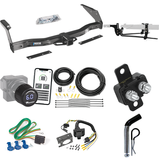 Fits 1999-2000 Dodge Ram 2500 Van Trailer Hitch Tow PKG w/ 11.5K Round Bar Weight Distribution Hitch w/ 2-5/16" Ball + Pin/Clip + Tekonsha Prodigy iD Bluetooth Wireless Brake Control + 7-Way RV Wiring By Reese Towpower