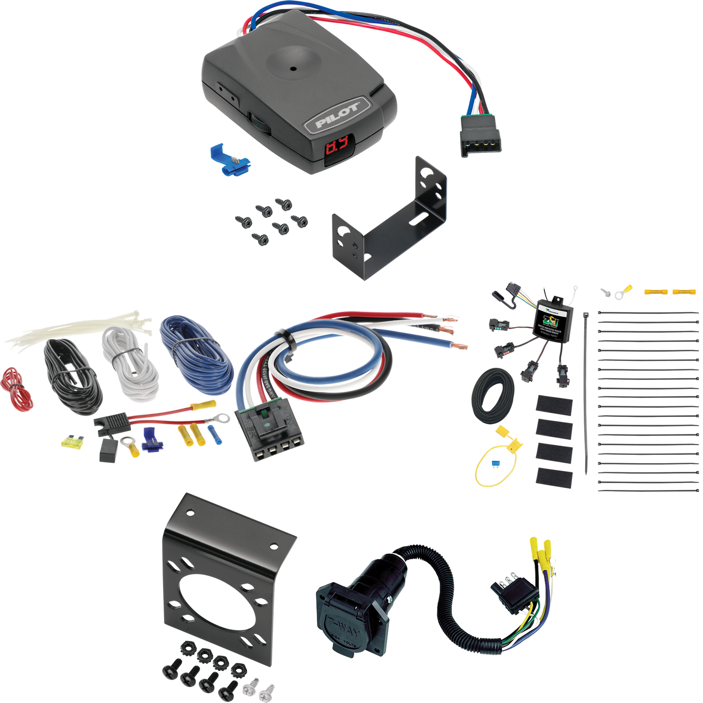 Se adapta al cableado RV de 7 vías BMW X1 2013-2014 con módulo ZCI de contacto cero + control de freno piloto serie Pro + adaptador de cableado BC genérico de Tekonsha