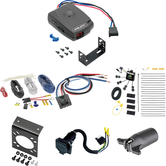 Fits 2021-2023 Volkswagen ID.4 7-Way RV Wiring w/ Zero Contact ZCI Module + Pro Series Pilot Brake Control + Generic BC Wiring Adapter + 7-Way to 4-Way Adapter By Tekonsha