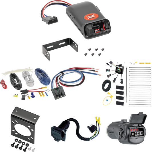 Se adapta al cableado de RV de 7 vías Audi Q5 2011-2012 con módulo ZCI de contacto cero + control de freno de cápsula serie Pro + adaptador de cableado BC genérico + probador 2 en 1 y adaptador de 7 a 4 vías de Tekonsha