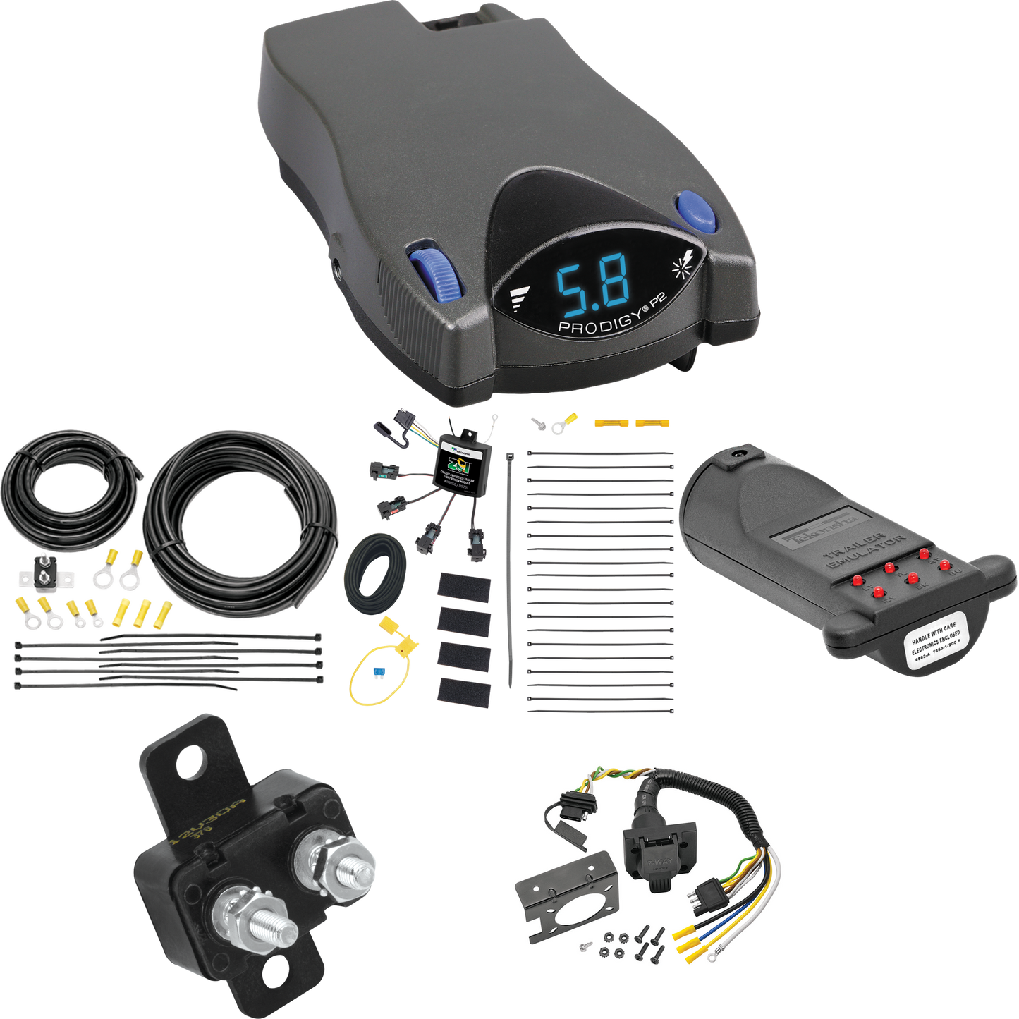 Fits 2008-2009 Sterling Truck Bullet 55 7-Way RV Wiring w/ Zero Contact ZCI Module + Tekonsha Prodigy P2 Brake Control + 7-Way Tester and Trailer Emulator By Tekonsha