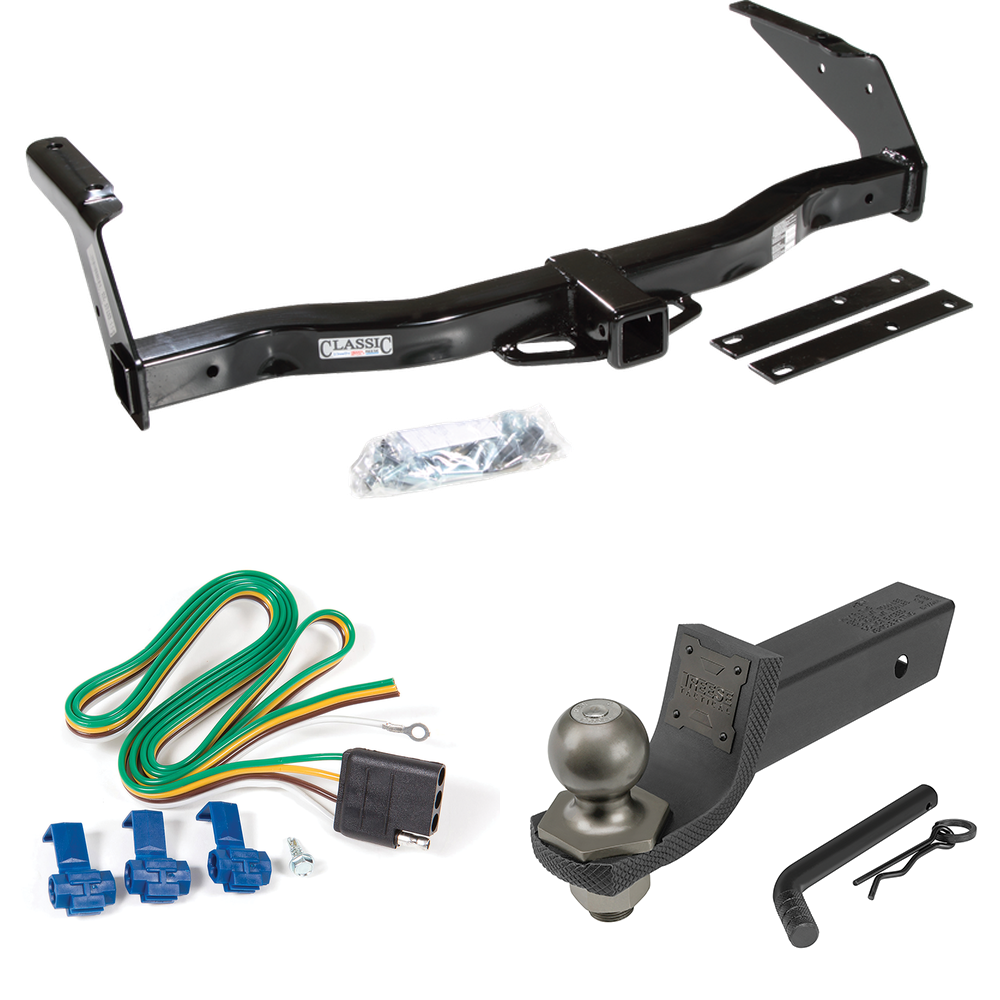 Fits 1981-1994 Dodge B350 Trailer Hitch Tow PKG w/ 4-Flat Wiring + Interlock Tactical Starter Kit w/ 2" Drop & 2" Ball By Draw-Tite