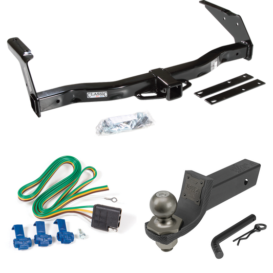 Fits 1981-1994 Dodge B350 Trailer Hitch Tow PKG w/ 4-Flat Wiring + Interlock Tactical Starter Kit w/ 2" Drop & 2" Ball By Draw-Tite